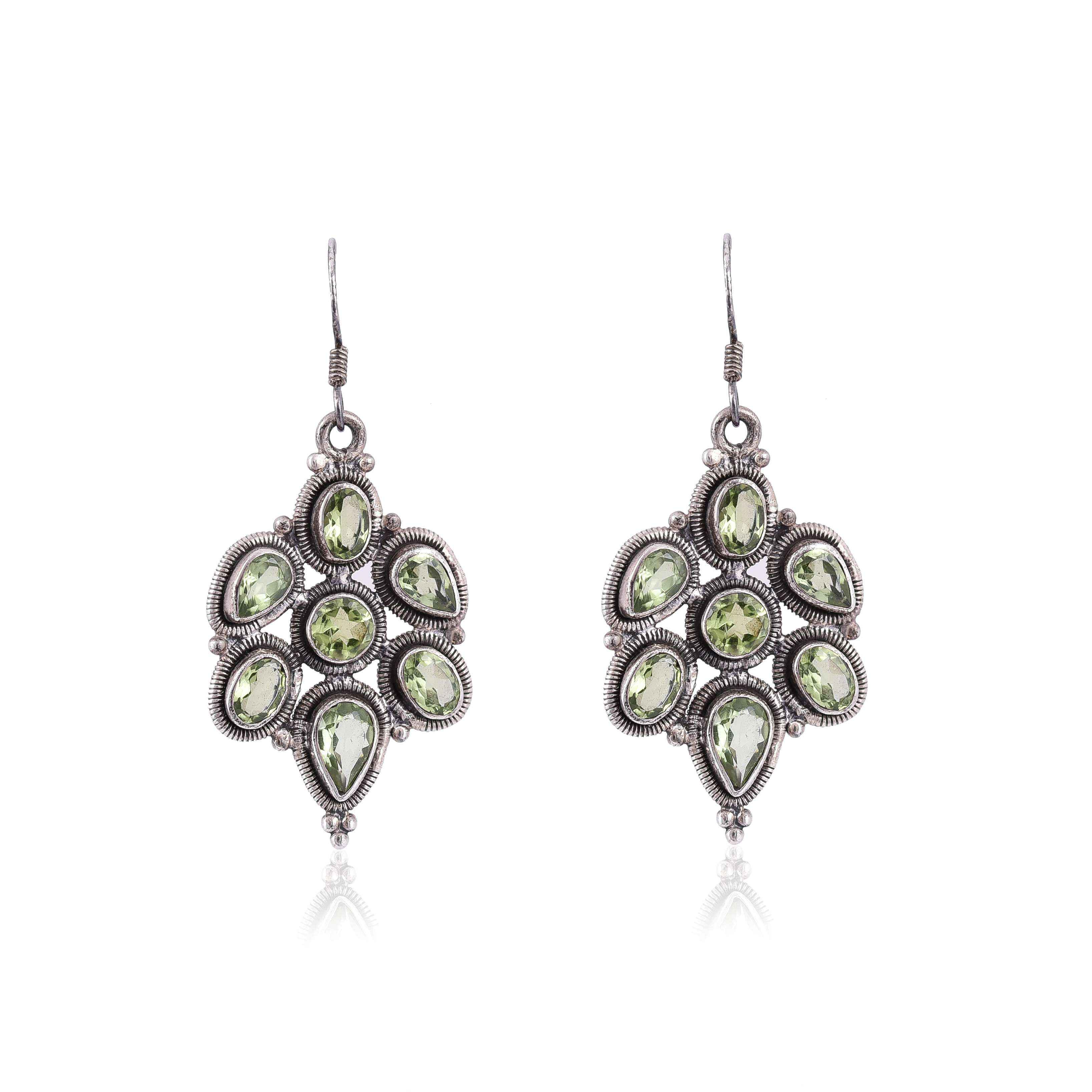 Sterling Silver green amethyst earring :SKU5802